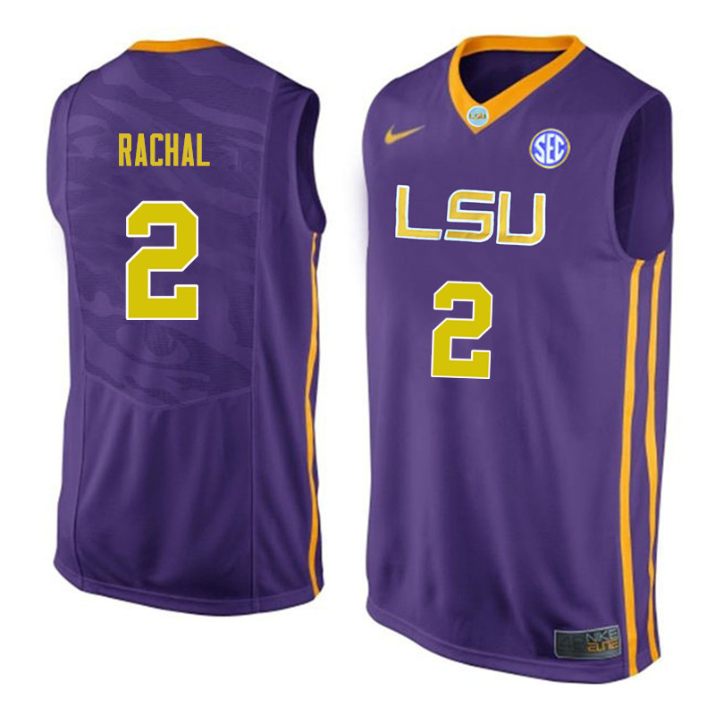 Men #2 Brandon Rachal LSU Tigers College Basketball Jerseys Sale-Purple - Click Image to Close